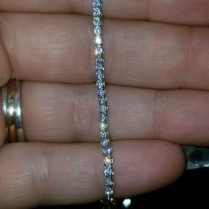 NEW Sterling Silver CZ Anklet